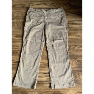 Woolrich Womens Size 14 Petite Khaki Brown Mid Rise Straight Leg Pants